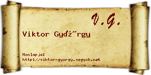 Viktor György névjegykártya